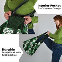 Hawaiian Hibiscus Tribal Floral Green Grocery Bag Polynesian Tapa Pattern LT01 - Polynesian Pride