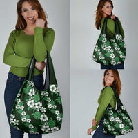 Hawaiian Hibiscus Tribal Floral Green Grocery Bag Polynesian Tapa Pattern LT01 - Polynesian Pride