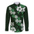 Hawaiian Hibiscus Tribal Floral Green Long Sleeve Button Shirt Polynesian Tapa Pattern - Polynesian Pride