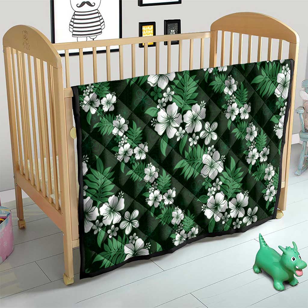 Hawaiian Hibiscus Tribal Floral Green Quilt Polynesian Tapa Pattern - Polynesian Pride