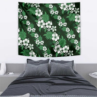 Hawaiian Hibiscus Tribal Floral Green Tapestry Polynesian Tapa Pattern - Polynesian Pride