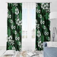 Hawaiian Hibiscus Tribal Floral Green Window Curtain Polynesian Tapa Pattern LT01 - Polynesian Pride