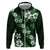 Hawaiian Hibiscus Tribal Floral Green Zip Hoodie Polynesian Tapa Pattern - Polynesian Pride