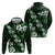 Hawaiian Hibiscus Tribal Floral Green Zip Hoodie Polynesian Tapa Pattern - Polynesian Pride