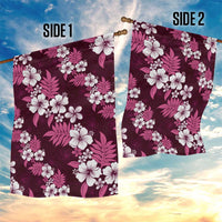 Hawaiian Hibiscus Tribal Floral Pink Garden Flag Polynesian Tapa Pattern - Polynesian Pride
