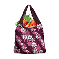 Hawaiian Hibiscus Tribal Floral Pink Grocery Bag Polynesian Tapa Pattern LT01 1-pack One Size Pink - Polynesian Pride