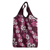 Hawaiian Hibiscus Tribal Floral Pink Grocery Bag Polynesian Tapa Pattern LT01 - Polynesian Pride