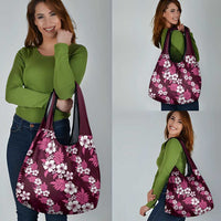 Hawaiian Hibiscus Tribal Floral Pink Grocery Bag Polynesian Tapa Pattern LT01 - Polynesian Pride
