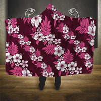 Hawaiian Hibiscus Tribal Floral Pink Hooded Blanket Polynesian Tapa Pattern - Polynesian Pride