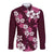 Hawaiian Hibiscus Tribal Floral Pink Long Sleeve Button Shirt Polynesian Tapa Pattern - Polynesian Pride