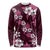 Hawaiian Hibiscus Tribal Floral Pink Long Sleeve Shirt Polynesian Tapa Pattern - Polynesian Pride