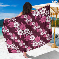 Hawaiian Hibiscus Tribal Floral Pink Sarong Polynesian Tapa Pattern - Polynesian Pride