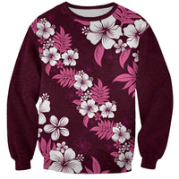 Hawaiian Hibiscus Tribal Floral Pink Sweatshirt Polynesian Tapa Pattern LT01 Unisex Pink - Polynesian Pride