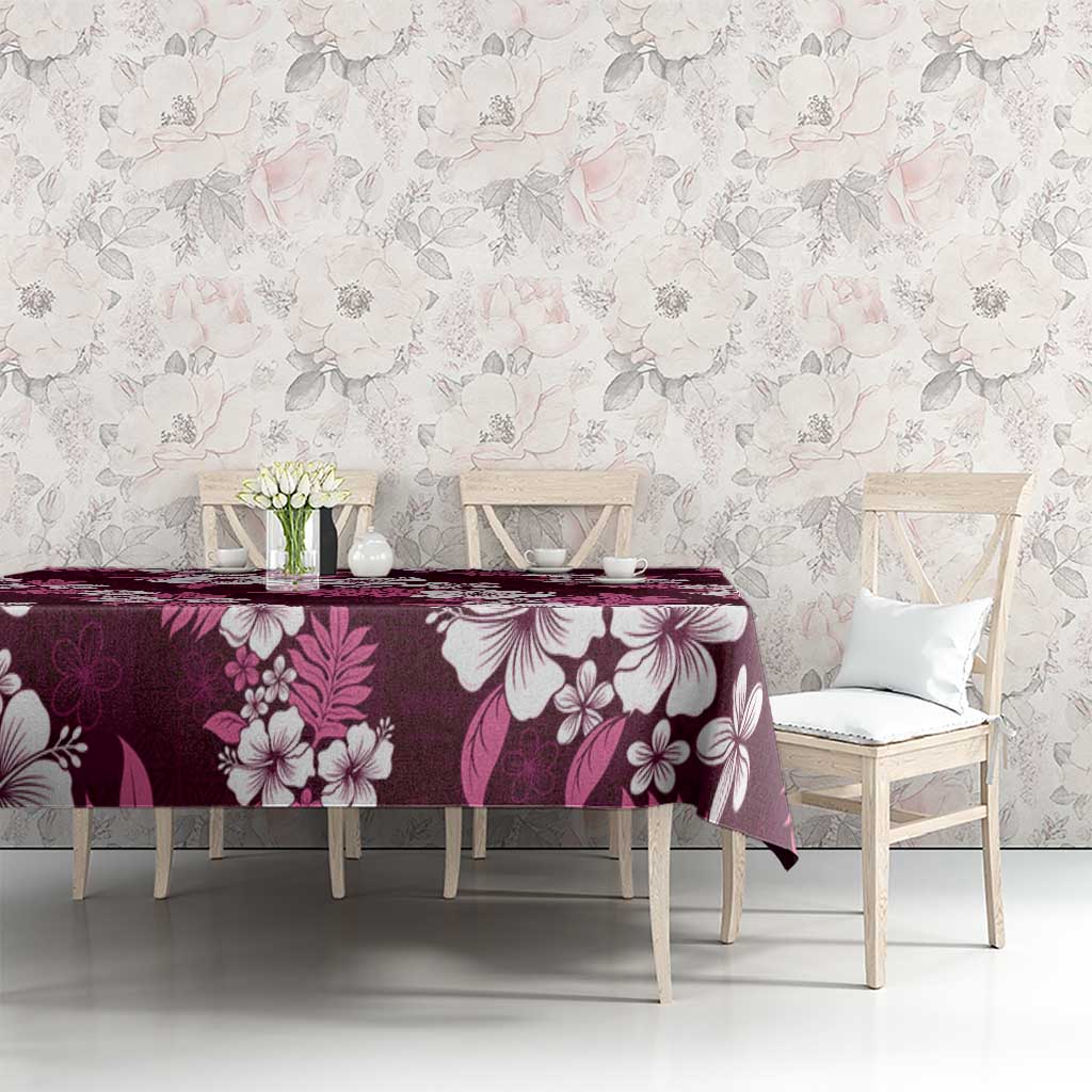Hawaiian Hibiscus Tribal Floral Pink Tablecloth Polynesian Tapa Pattern LT01 - Polynesian Pride