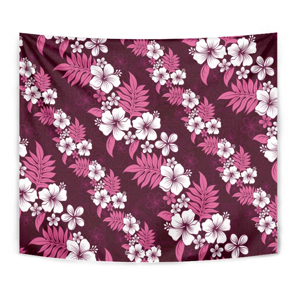 Hawaiian Hibiscus Tribal Floral Pink Tapestry Polynesian Tapa Pattern - Polynesian Pride
