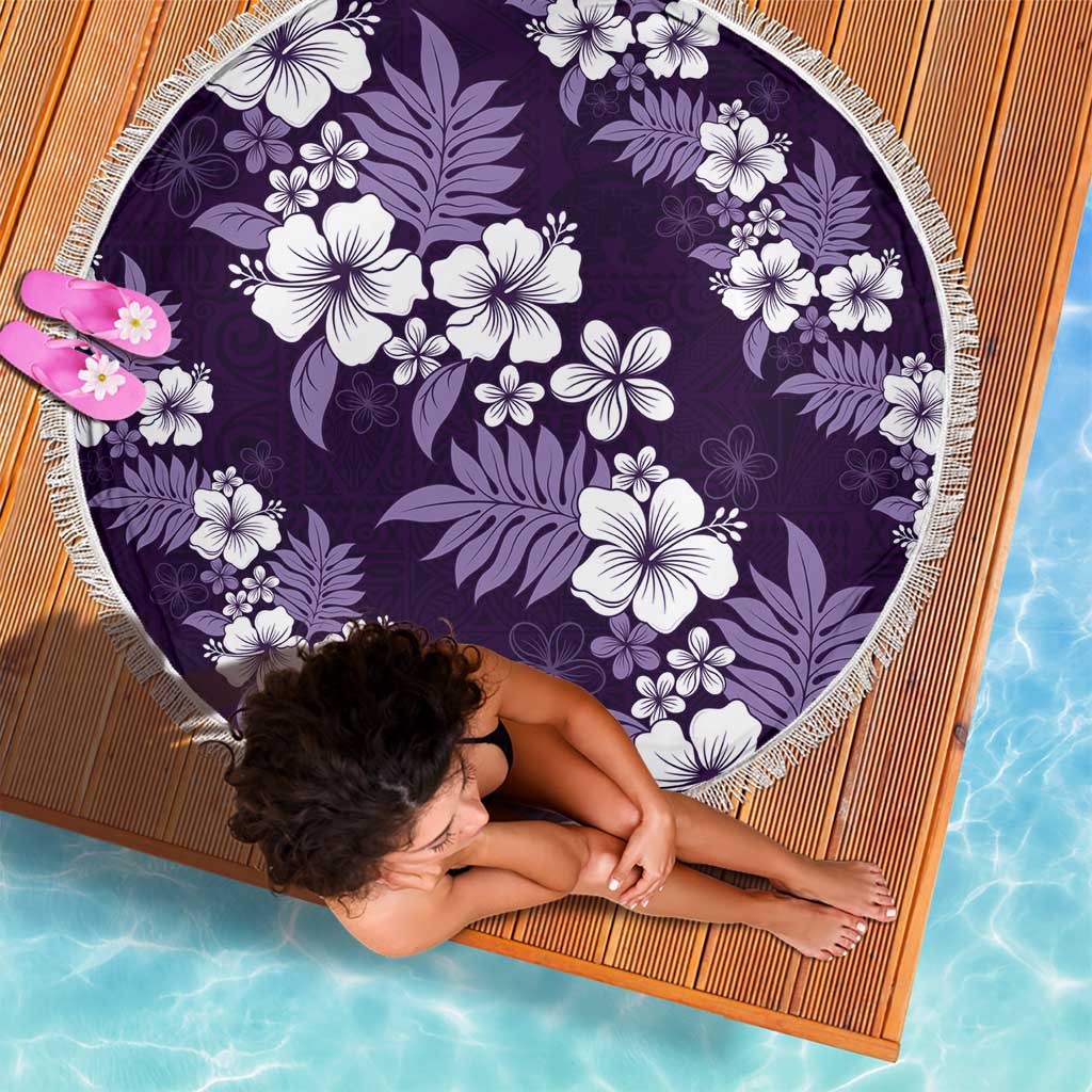Hawaiian Hibiscus Tribal Floral Purple Beach Blanket Polynesian Tapa Pattern LT01 - Polynesian Pride