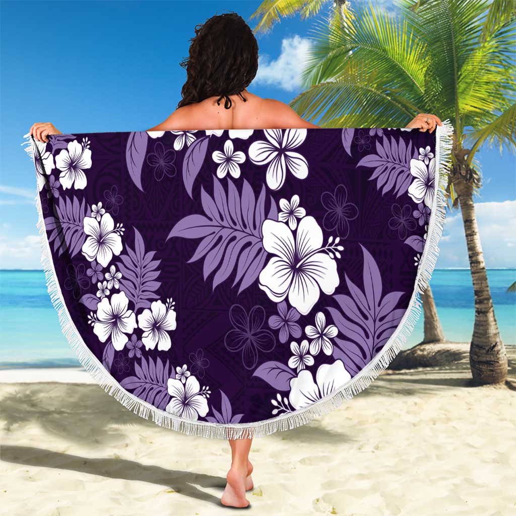 Hawaiian Hibiscus Tribal Floral Purple Beach Blanket Polynesian Tapa Pattern LT01 - Polynesian Pride