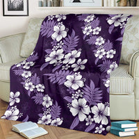 Hawaiian Hibiscus Tribal Floral Purple Blanket Polynesian Tapa Pattern - Polynesian Pride