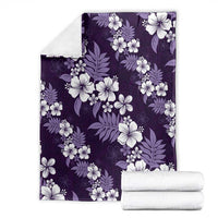 Hawaiian Hibiscus Tribal Floral Purple Blanket Polynesian Tapa Pattern - Polynesian Pride