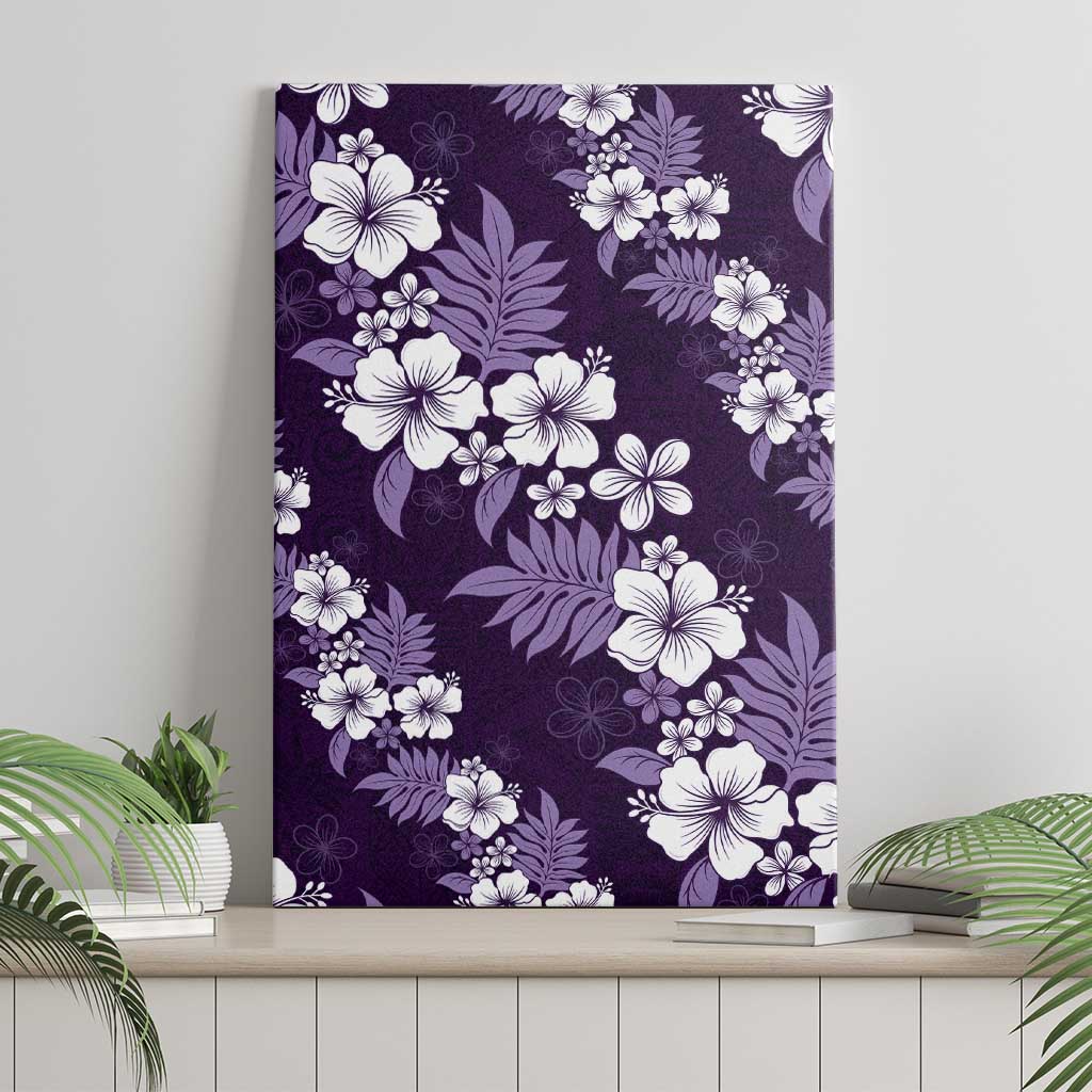 Hawaiian Hibiscus Tribal Floral Purple Canvas Wall Art Polynesian Tapa Pattern LT01 - Polynesian Pride