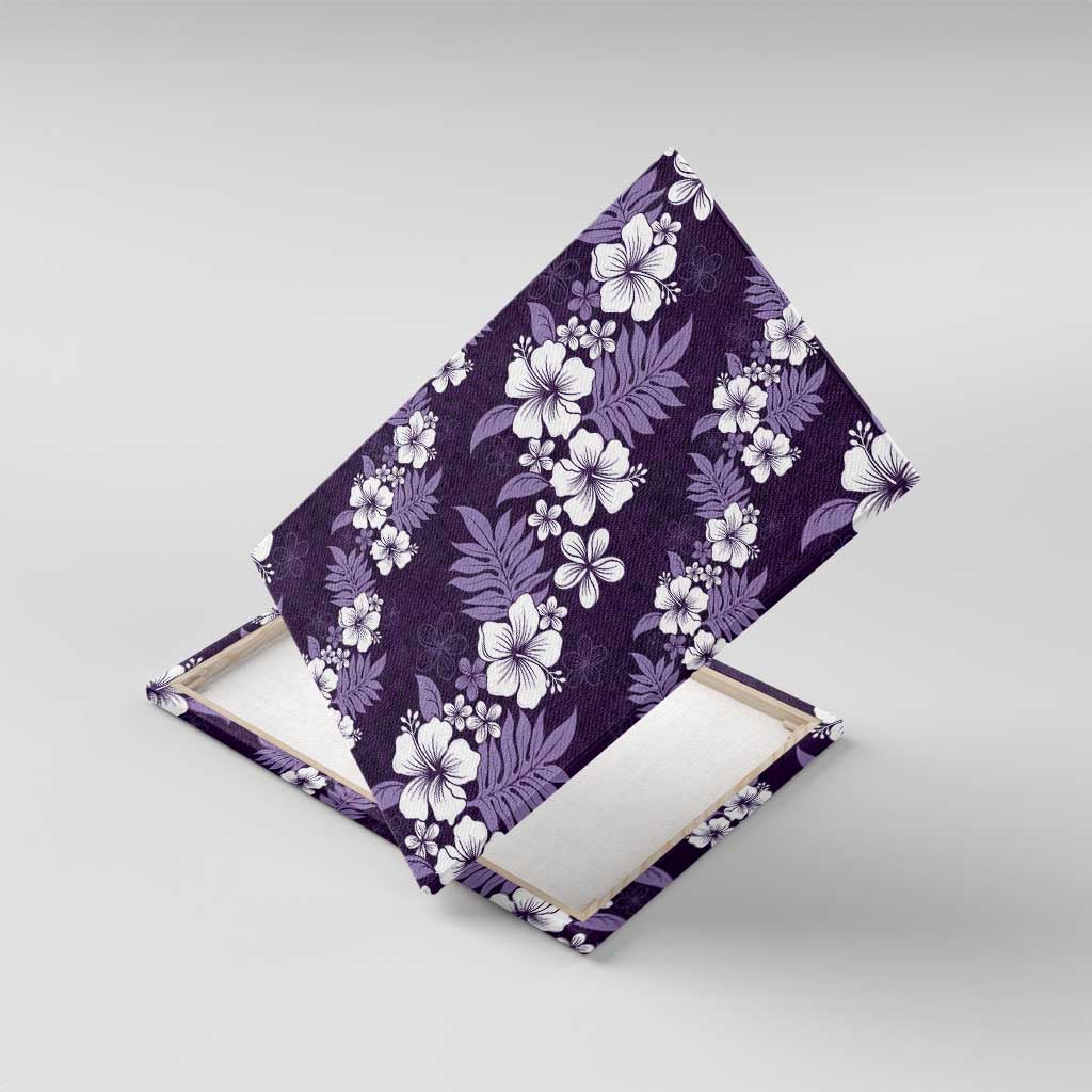 Hawaiian Hibiscus Tribal Floral Purple Canvas Wall Art Polynesian Tapa Pattern LT01 With Frame Purple - Polynesian Pride