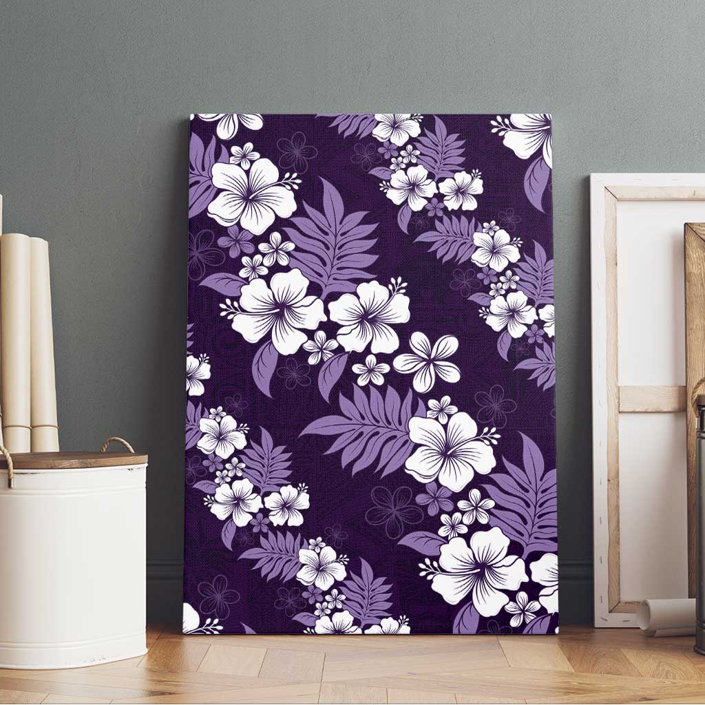 Hawaiian Hibiscus Tribal Floral Purple Canvas Wall Art Polynesian Tapa Pattern LT01 - Polynesian Pride