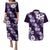 Hawaiian Hibiscus Tribal Floral Purple Couples Matching Puletasi and Hawaiian Shirt Polynesian Tapa Pattern - Polynesian Pride