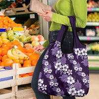 Hawaiian Hibiscus Tribal Floral Purple Grocery Bag Polynesian Tapa Pattern LT01 - Polynesian Pride