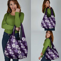 Hawaiian Hibiscus Tribal Floral Purple Grocery Bag Polynesian Tapa Pattern LT01 - Polynesian Pride