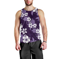 Hawaiian Hibiscus Tribal Floral Purple Men Tank Top Polynesian Tapa Pattern LT01 - Polynesian Pride