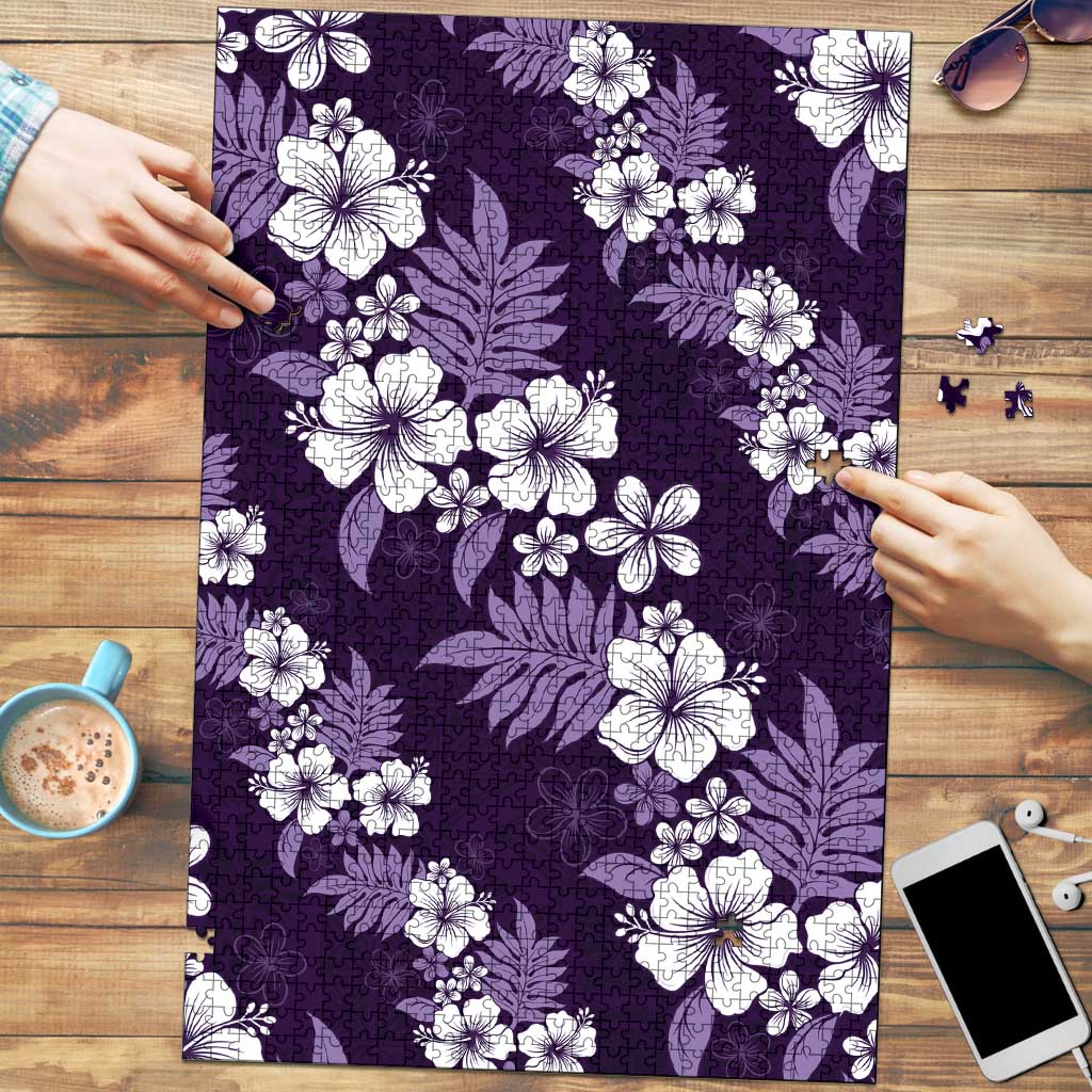 Hawaiian Hibiscus Tribal Floral Purple Puzzle Polynesian Tapa Pattern - Polynesian Pride