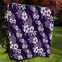 Hawaiian Hibiscus Tribal Floral Purple Quilt Polynesian Tapa Pattern - Polynesian Pride