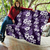 Hawaiian Hibiscus Tribal Floral Purple Quilt Polynesian Tapa Pattern - Polynesian Pride