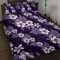 Hawaiian Hibiscus Tribal Floral Purple Quilt Bed Set Polynesian Tapa Pattern - Polynesian Pride
