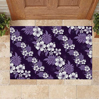 Hawaiian Hibiscus Tribal Floral Purple Rubber Doormat Polynesian Tapa Pattern LT01 Purple - Polynesian Pride