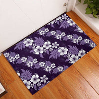 Hawaiian Hibiscus Tribal Floral Purple Rubber Doormat Polynesian Tapa Pattern LT01 - Polynesian Pride