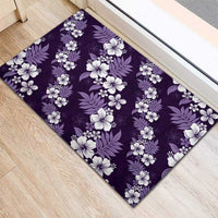 Hawaiian Hibiscus Tribal Floral Purple Rubber Doormat Polynesian Tapa Pattern LT01 - Polynesian Pride