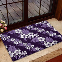 Hawaiian Hibiscus Tribal Floral Purple Rubber Doormat Polynesian Tapa Pattern LT01 - Polynesian Pride