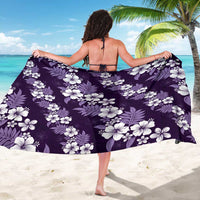 Hawaiian Hibiscus Tribal Floral Purple Sarong Polynesian Tapa Pattern - Polynesian Pride