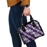 Hawaiian Hibiscus Tribal Floral Purple Shoulder Handbag Polynesian Tapa Pattern - Polynesian Pride