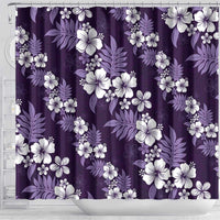 Hawaiian Hibiscus Tribal Floral Purple Shower Curtain Polynesian Tapa Pattern - Polynesian Pride