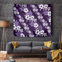 Hawaiian Hibiscus Tribal Floral Purple Tapestry Polynesian Tapa Pattern - Polynesian Pride