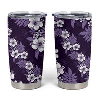 Hawaiian Hibiscus Tribal Floral Purple Tumbler Cup Polynesian Tapa Pattern - Polynesian Pride