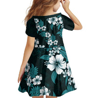 Hawaiian Hibiscus Tribal Floral Teal Family Matching Summer Maxi Dress and Hawaiian Shirt Polynesian Tapa Pattern LT01 - Polynesian Pride