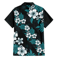 Hawaiian Hibiscus Tribal Floral Teal Family Matching Tank Maxi Dress and Hawaiian Shirt Polynesian Tapa Pattern LT01 - Polynesian Pride