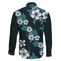 Hawaiian Hibiscus Tribal Floral Teal Family Matching Tank Maxi Dress and Hawaiian Shirt Polynesian Tapa Pattern LT01 - Polynesian Pride