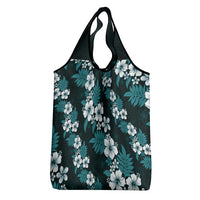 Hawaiian Hibiscus Tribal Floral Teal Grocery Bag Polynesian Tapa Pattern LT01 - Polynesian Pride
