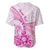 Personalised New Zealand Pink Fern Breast Cancer Baseball Jersey Polynesian Pattern