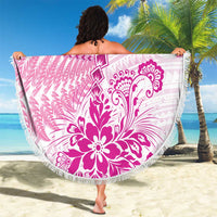 Personalised New Zealand Pink Fern Breast Cancer Beach Blanket Polynesian Pattern LT01 - Polynesian Pride