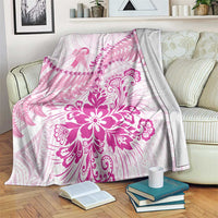 Personalised New Zealand Pink Fern Breast Cancer Blanket Polynesian Pattern LT01 Pink - Polynesian Pride